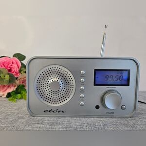 Silver Eton Sound 100 AM/FM Clock Radio With Alarm, Speaker‎ Tested  Working